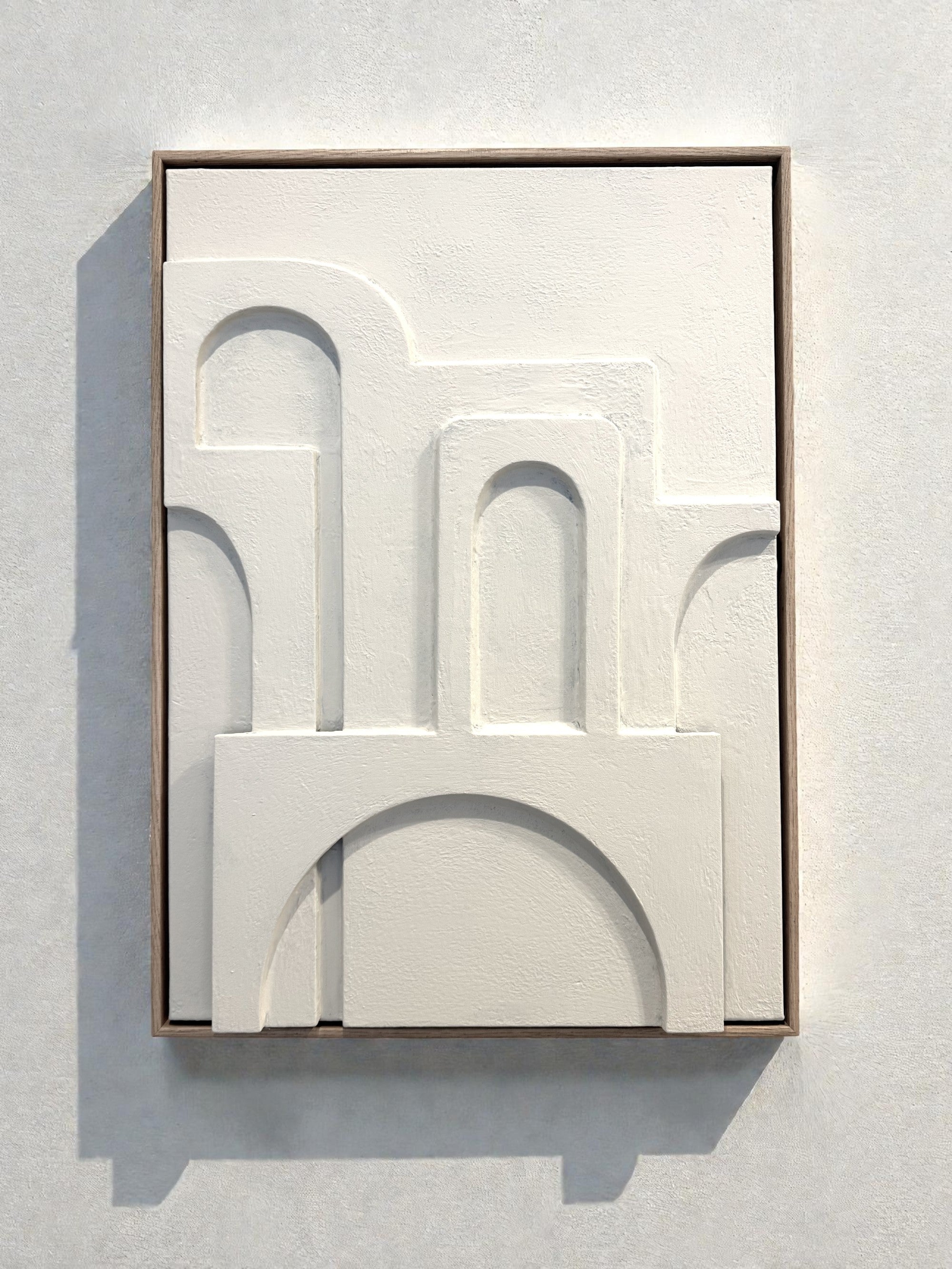 modern neutral plaster wall art