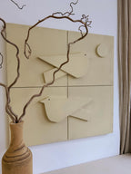 Silent Flow - Textured Plaster Wall Hanging (Japandi)