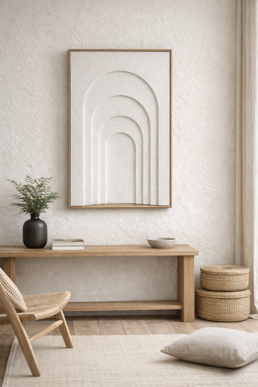 geometric handmade plaster wall sculpture for living room modern decor
