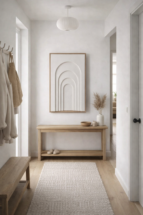 japandi plaster wall art