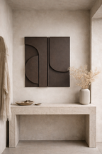 japandi plaster wall art