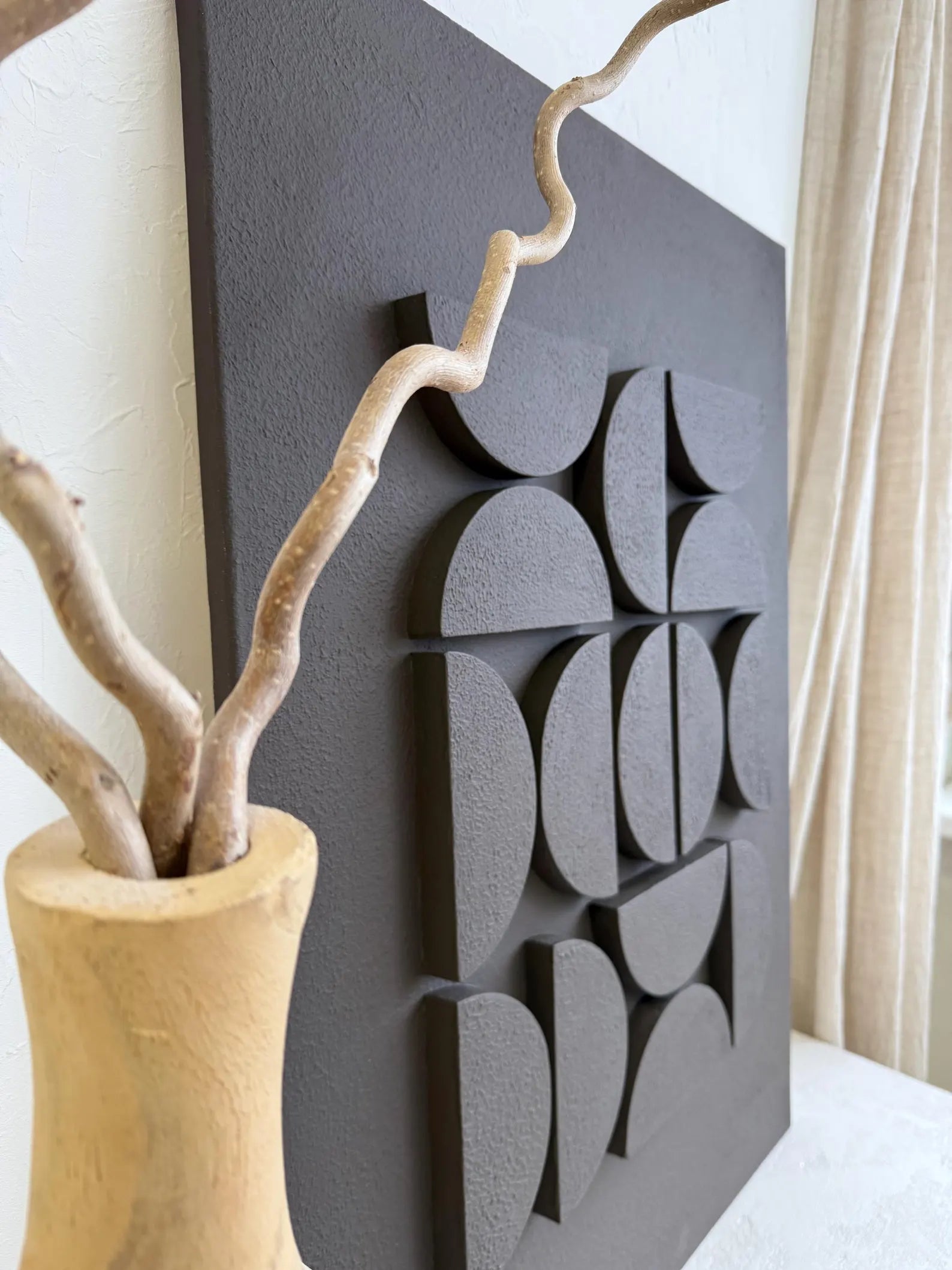 Morning Aroma - Textured wall art - 3D plaster painting - Handmade