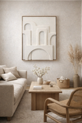 contemporary textured japandi wall art 