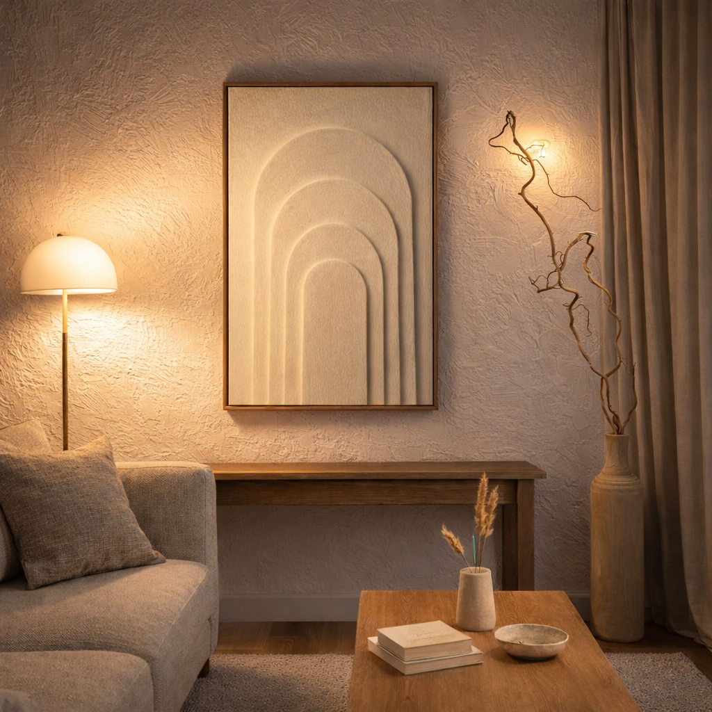 Threshold - Modern Japandi plaster wall art