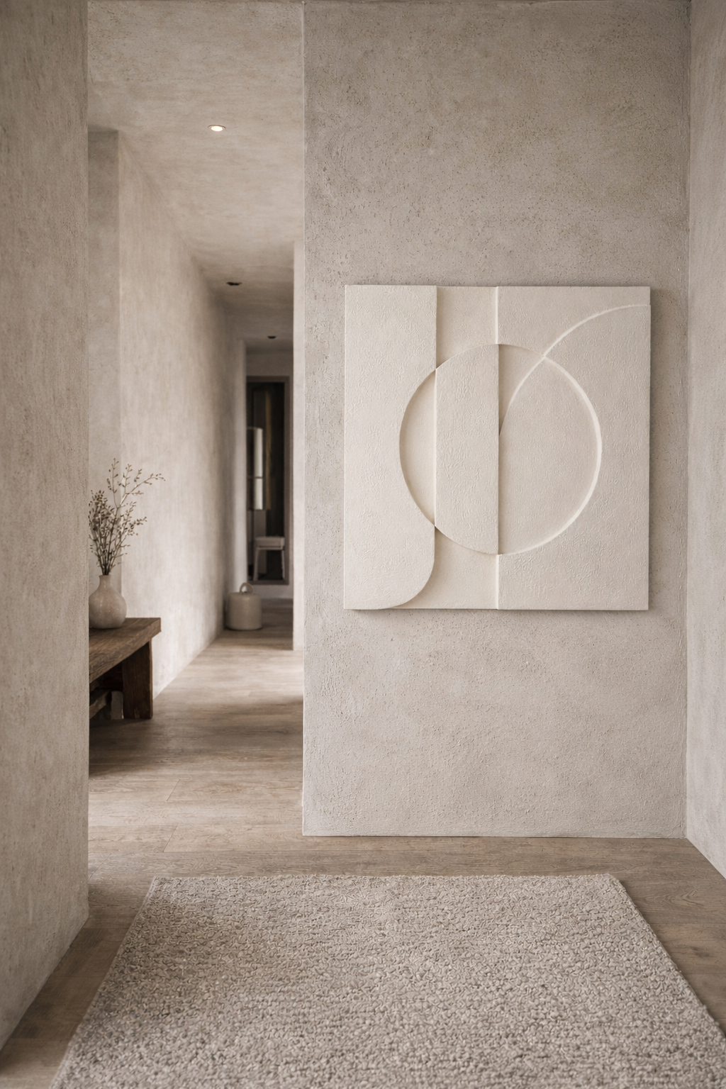 contemporary japandi wall art textured