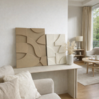 contemporary textured japandi wall art 