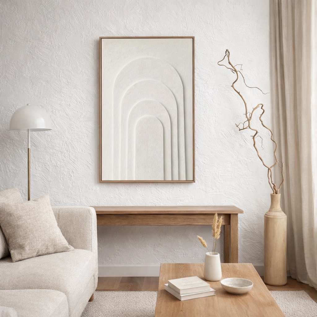 Threshold - Modern Japandi plaster wall art