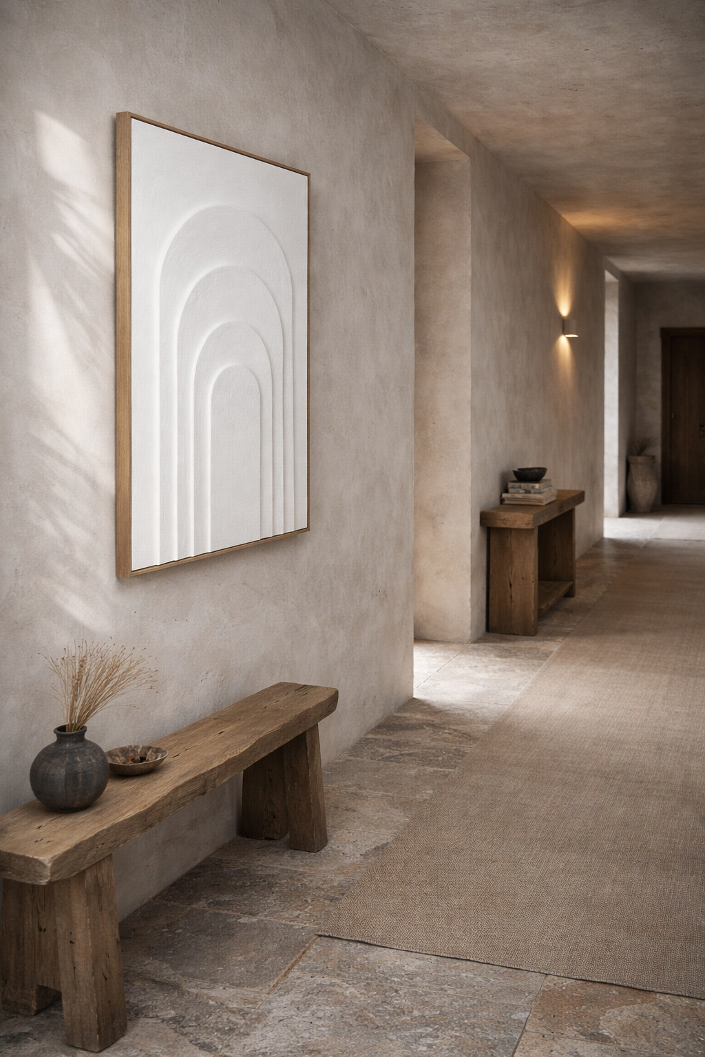 Threshold - Modern Japandi plaster wall art