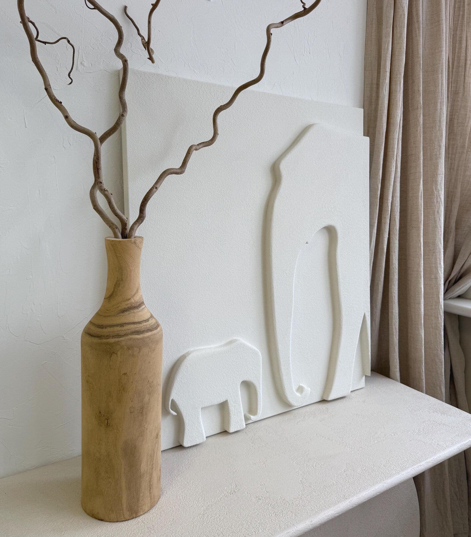 Handmade plaster relief