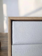 contemporary geometric plaster wall sculpture handmade for modern living room