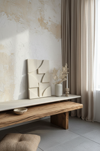 architectural minimalist handmade plaster wall sculpture for living room