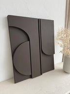 japandi plaster wall art