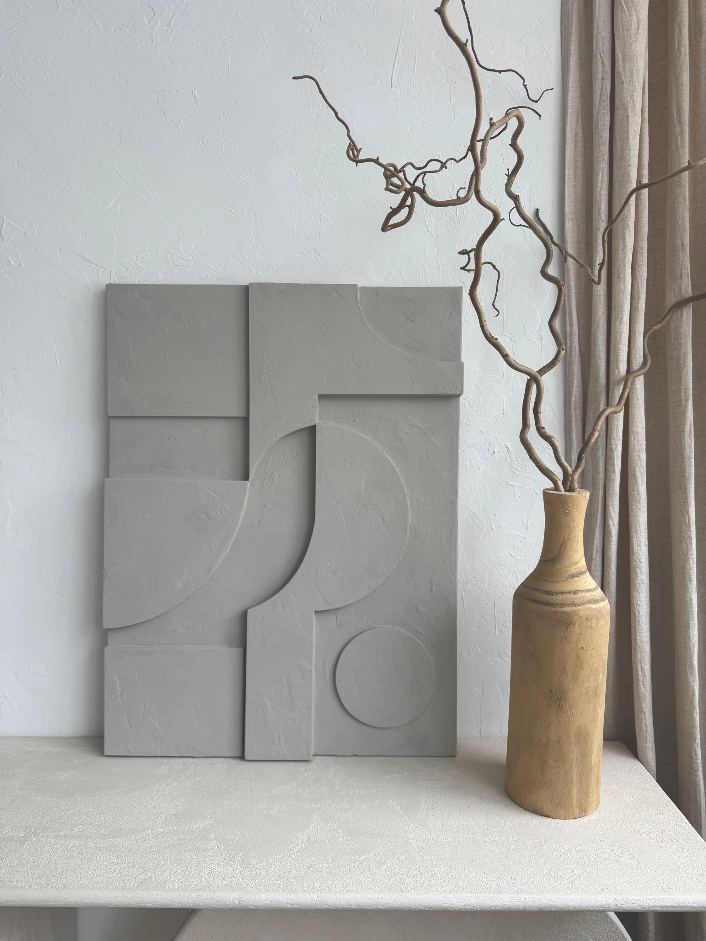 Harmony - Handmade Textured Plaster Wall Art (Japandi) – Kanso Atelier