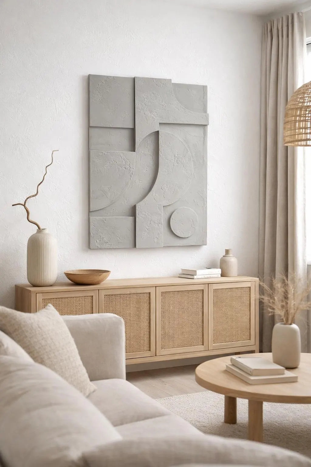 Harmony - Handmade Textured Plaster Wall Art (Japandi) – Kanso Atelier