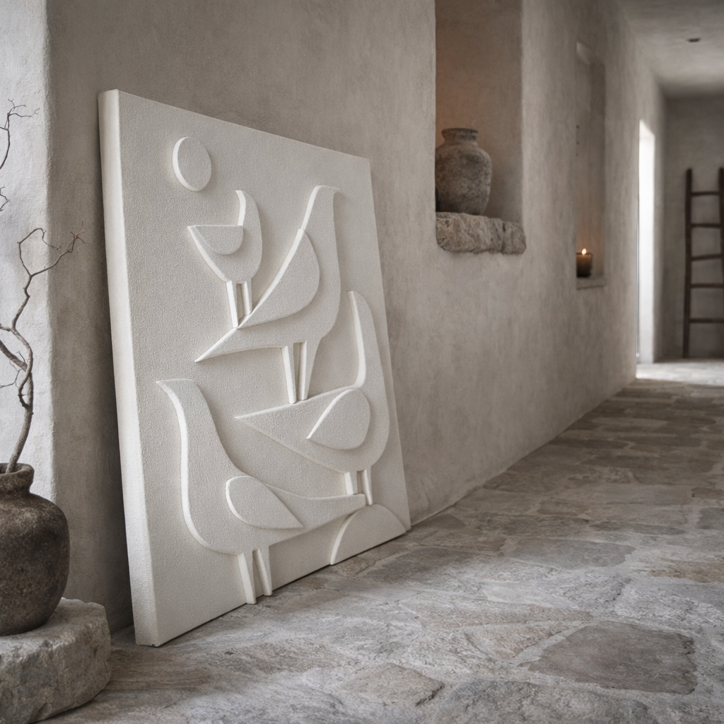 Balance -  Minimalist Plaster Wall Art for Living Room (Japandi)