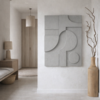 geometric handmade plaster wall sculpture for living room modern decor