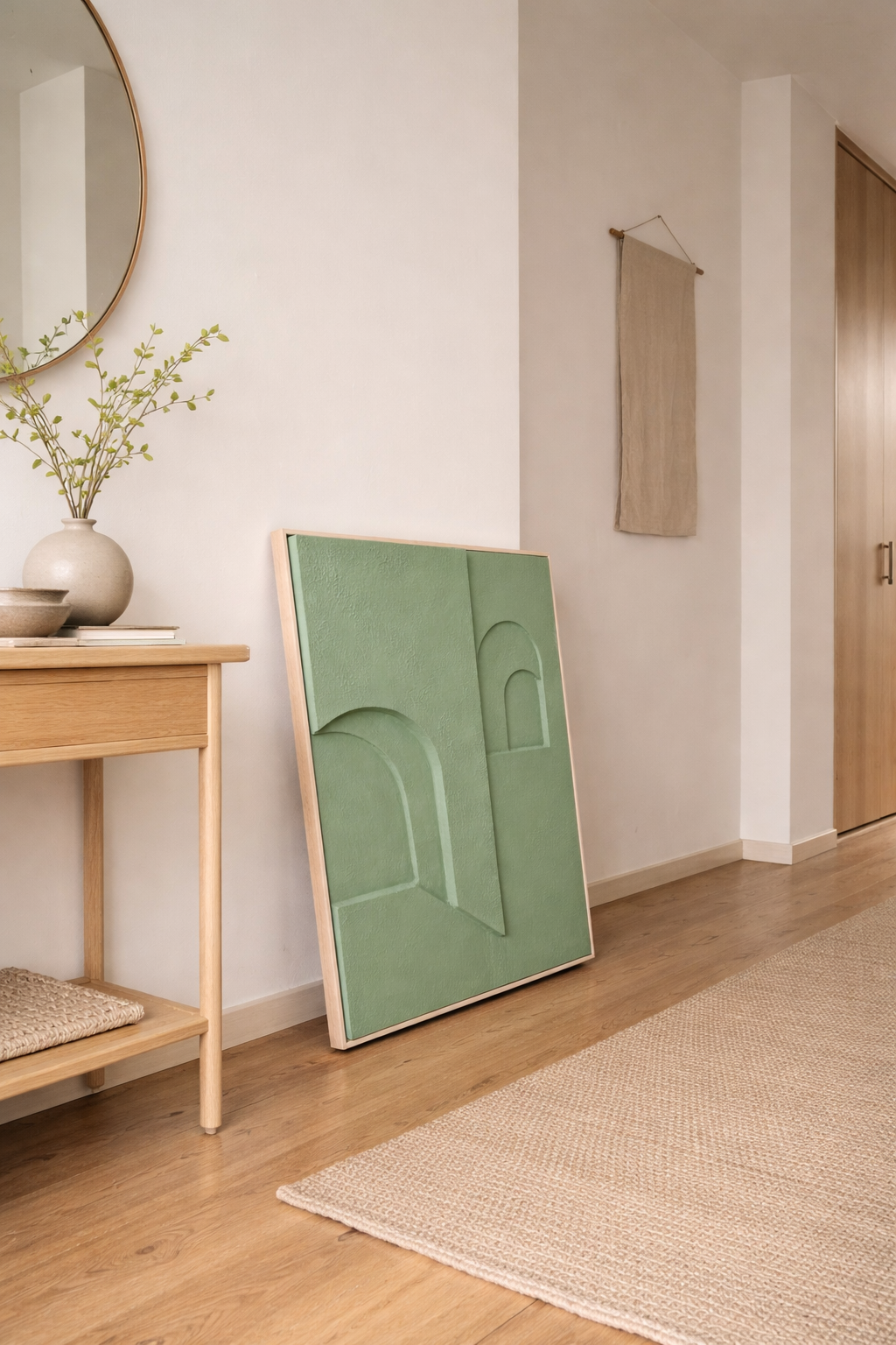 contemporary textured japandi wall art 