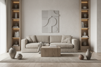 minimalist japandi plaster wall decor for living room feature wall