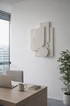 Japandi Plaster Wall Art for office
