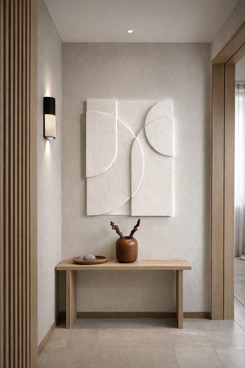 large minimalist plaster wall art