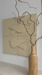 Silent Flow - Textured Plaster Wall Hanging (Japandi)