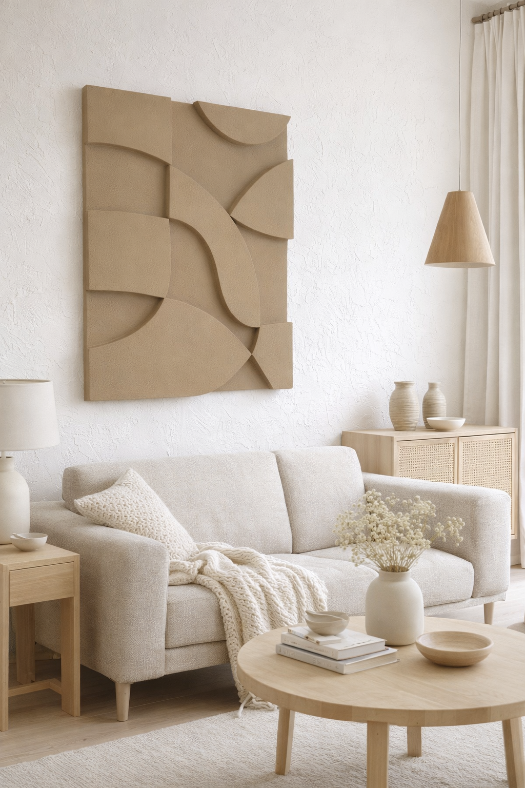 Sand Waves - Textured Handmade Wall Relief (Japandi)