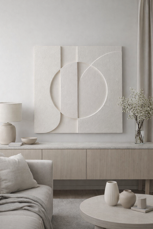 Sunrise - Handmade Textured Plaster Wall Art (Japandi) – Kanso Atelier