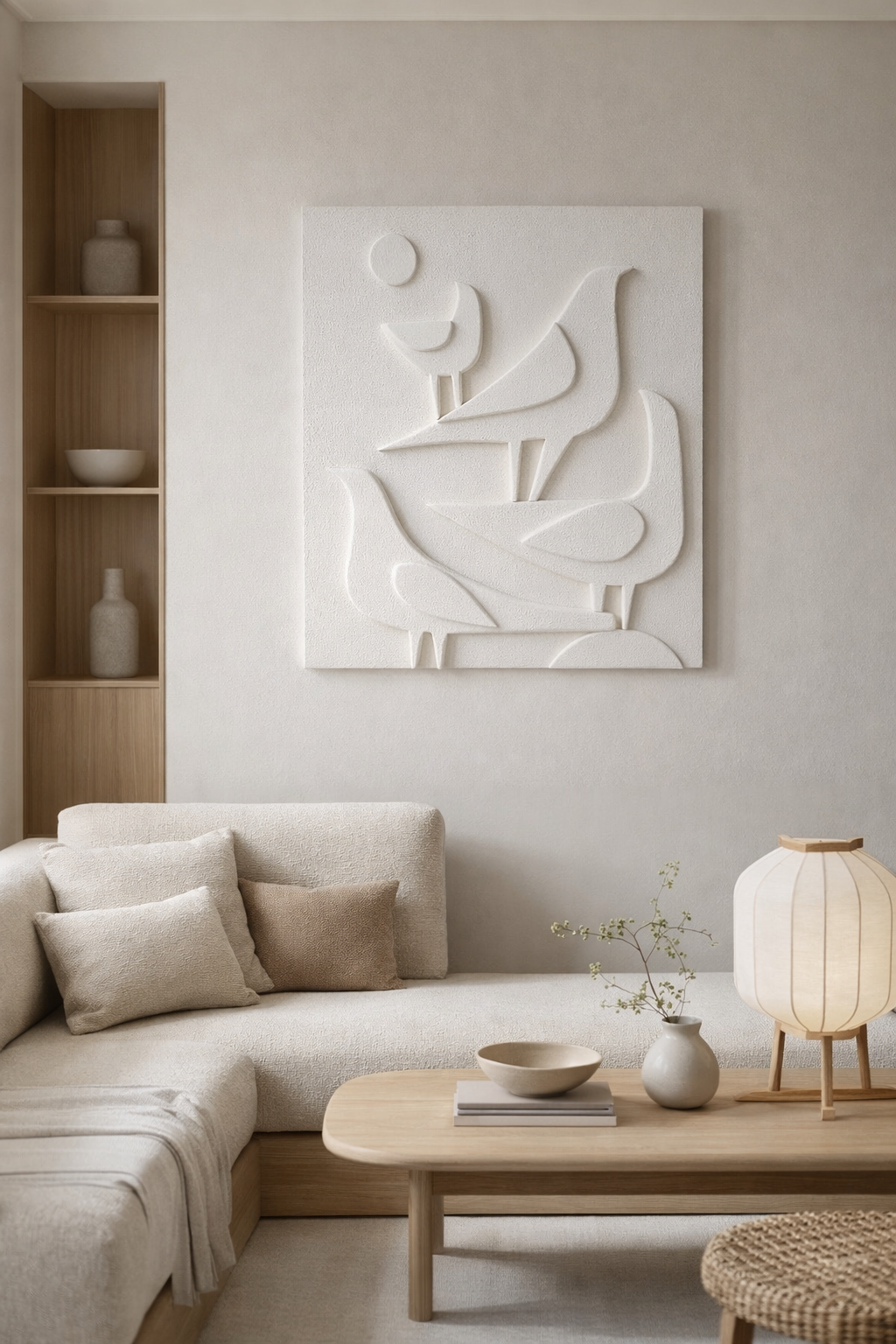 Harmony - Handmade Textured Plaster Wall Art (Japandi) – Kanso Atelier